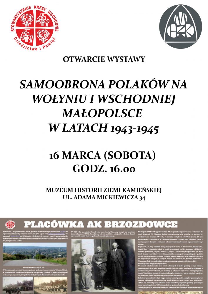 Otwarcie wystawy "Samoobrona Polaków na Wołyniu i Wschodniej Małopolsce w latach 1943-1945" w sobotę w MHZK