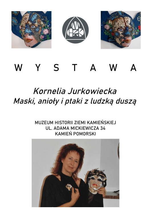 Plakat - Wystawa Kornelia Jurkowiecka. Maski, anioły i ptaki z ludzką duszą